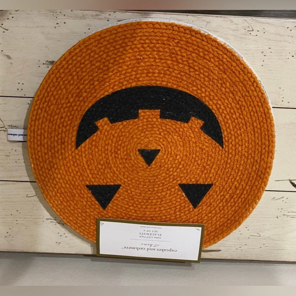 Cupcakes and Cashmere Halloween Pumpki, Mummy, Ghost, Black Cat Round placemats